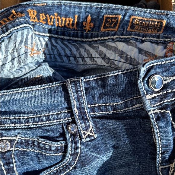 Rock Revival  Dark Blue Skinny Jeans Scarlet straight legged size 27/29 # 012 - Picture 8 of 10